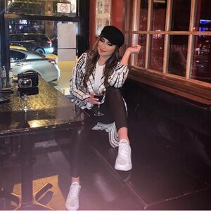 ASOS black and white checkered trench coat